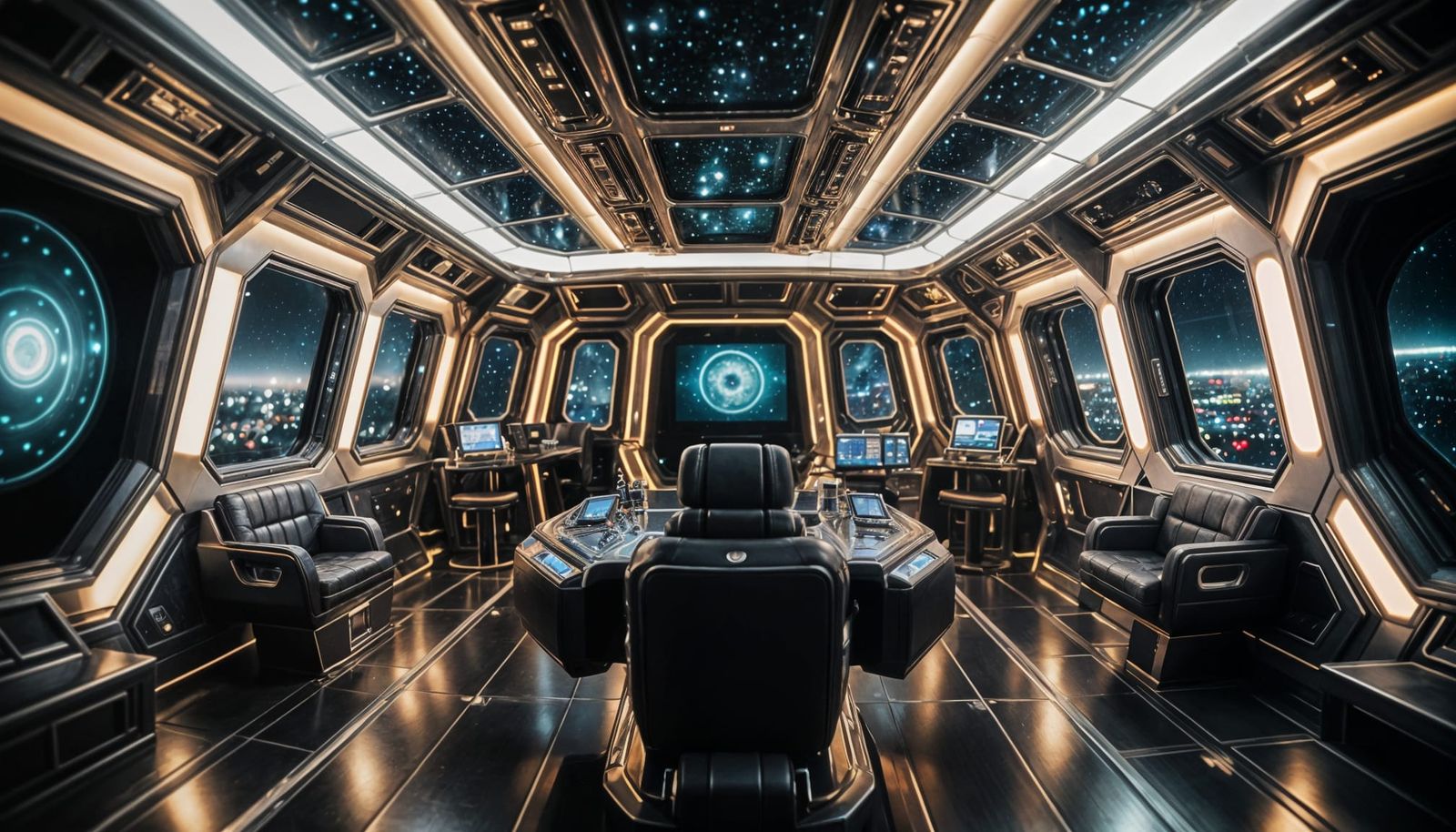Luxurious Alien Spaceship Captain's Conference Room