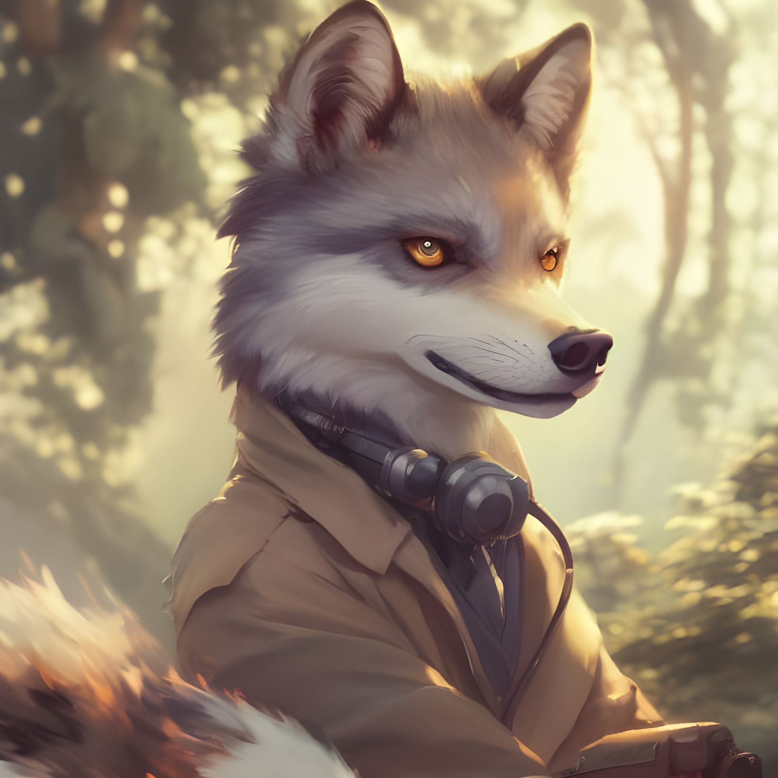 Chibi Wolf Doctor in Furry Art Style