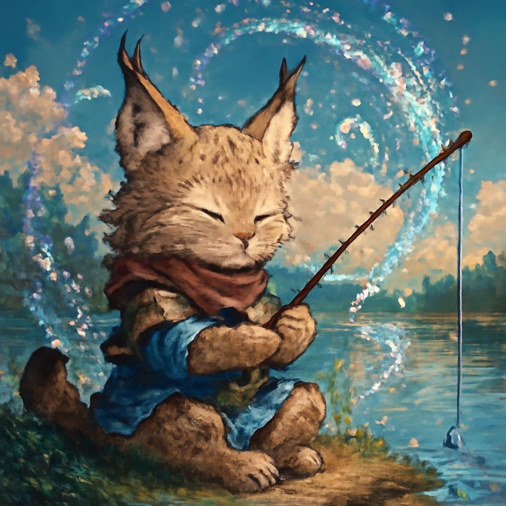 Magical Lynx Reels in a Peaceful Catch