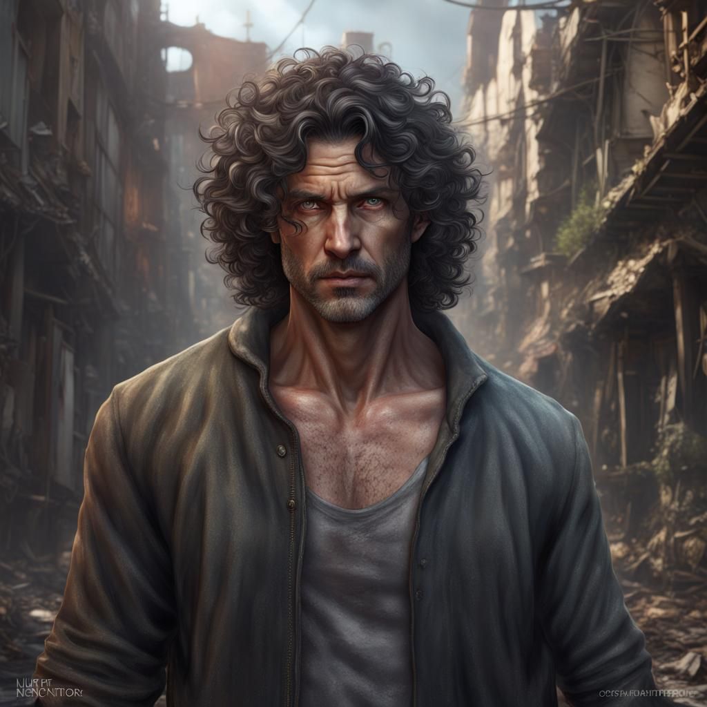 Sad, Sickly Man: Detailed Fantasy Concept Art