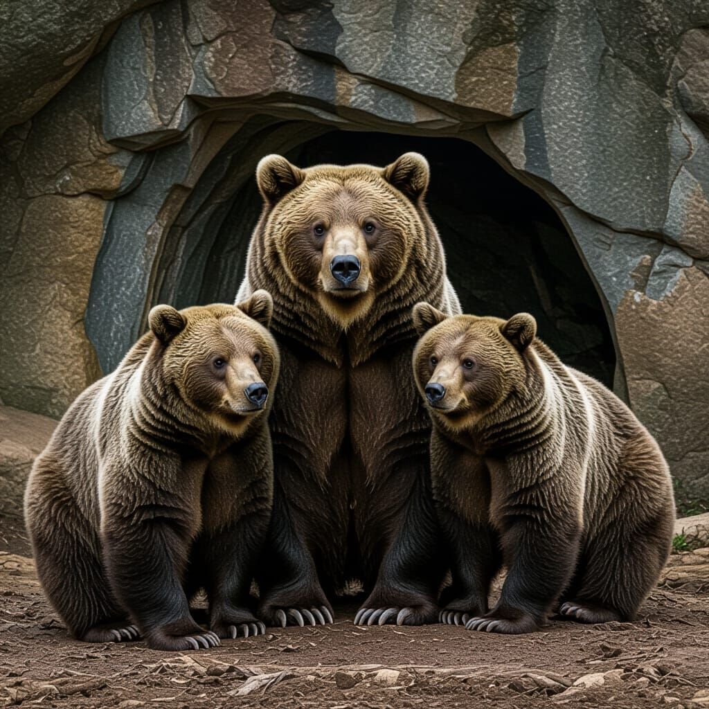 Majestic Cave Bears Roam Ancient Landscapes