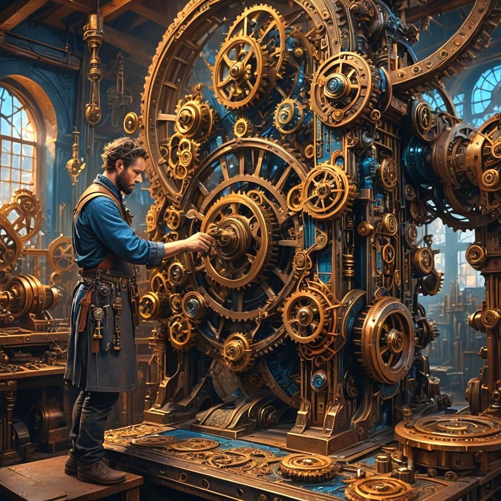 Fantastical Work Machine in Detailed Matte Painting