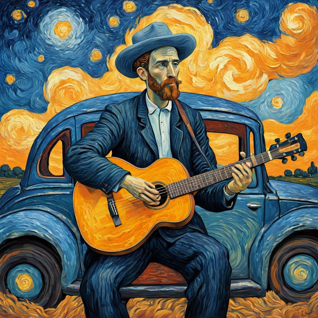 Haredi Singer in Van Gogh Style