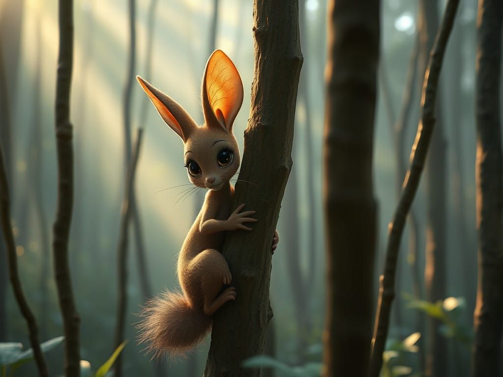 Enchanted Brown Fairy Amidst the Misty Forest