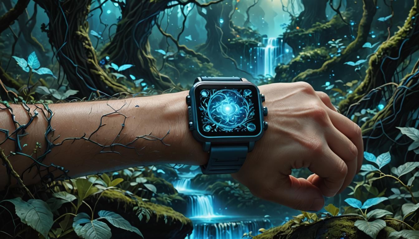 Fantasy Wrist Device in Mystical Forest