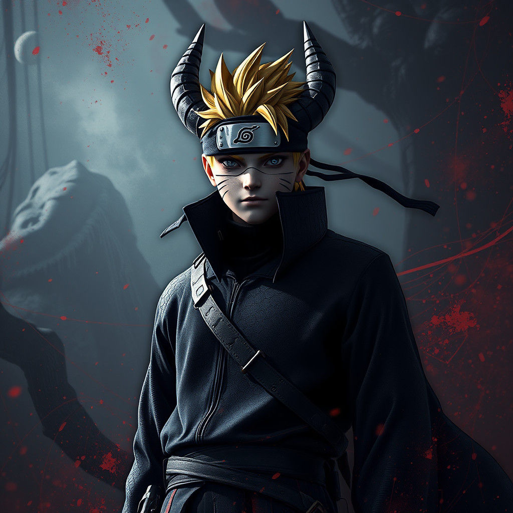 Black-Clad Naruto in Baryon Mode Concept Art