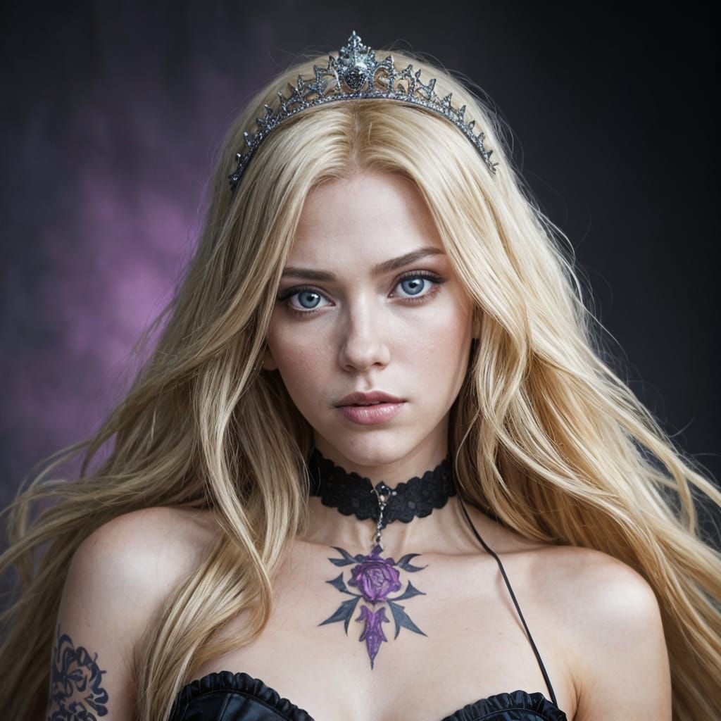 Heavy Metal Disney Princess in a Vibrant Portrait
