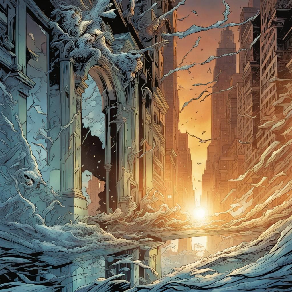 Cracked Mirror Shard in Comic Book Style