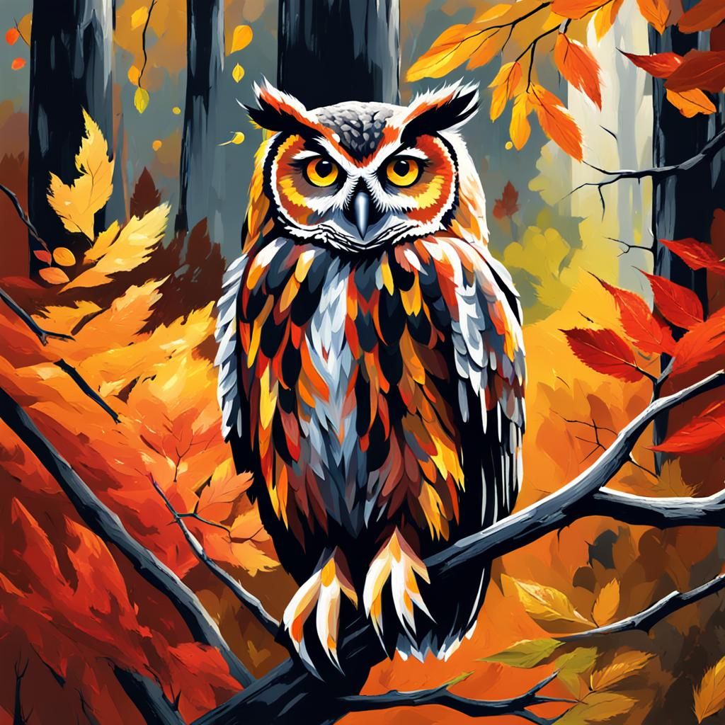 Spectacular Autumn Owl Speed Painting