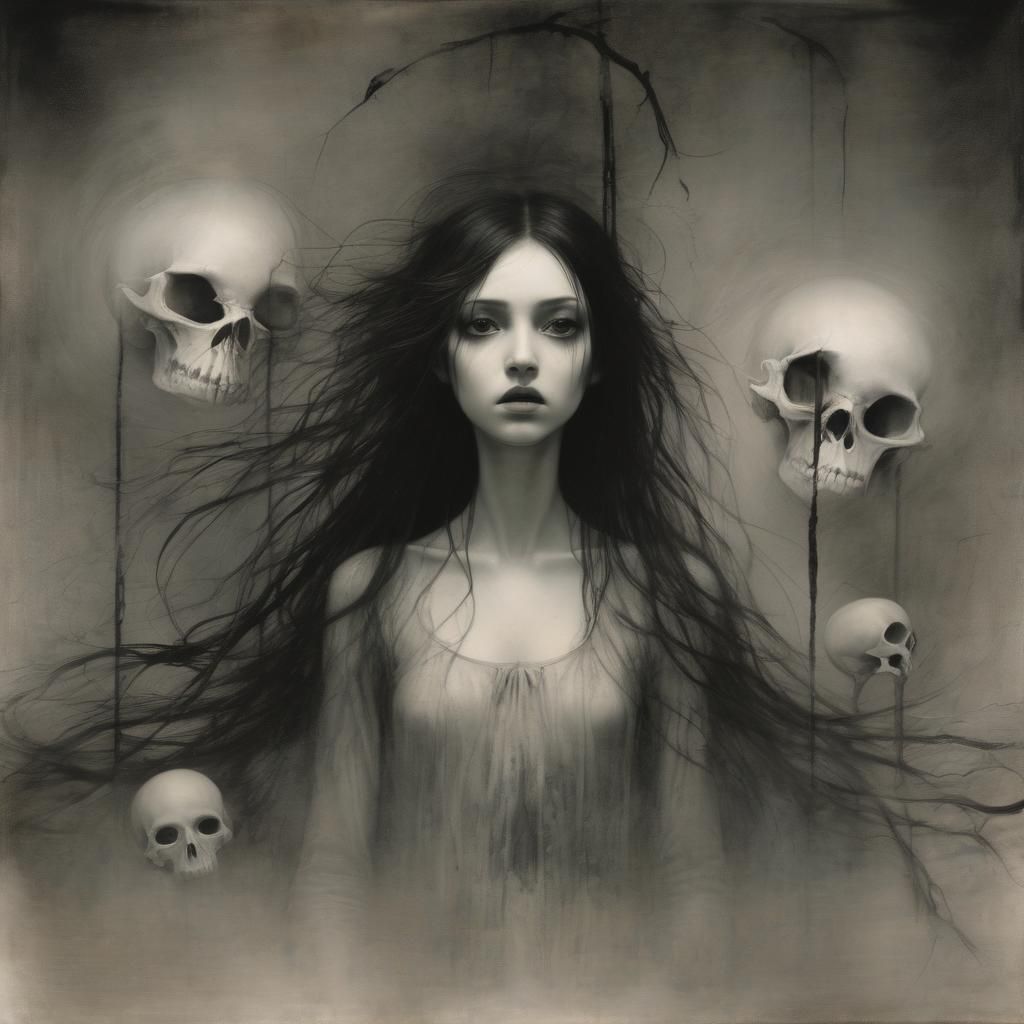 Grimdark Portrait Inspired by Gothic Horror Art