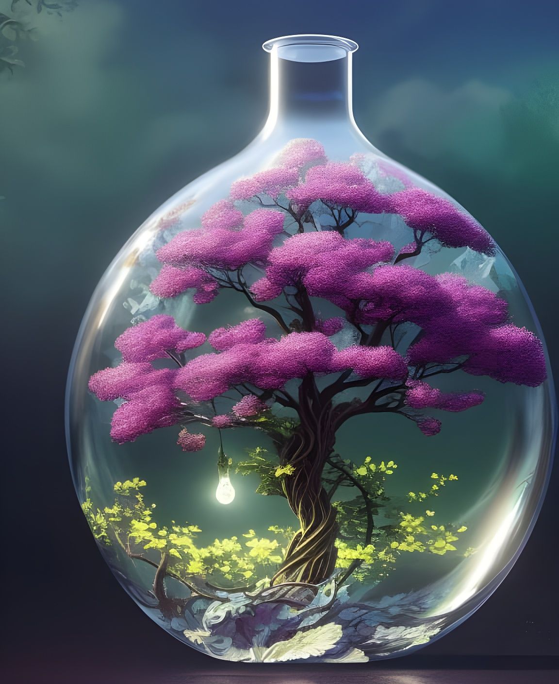 Tree of Life in a Bottle: Art Nouveau Style