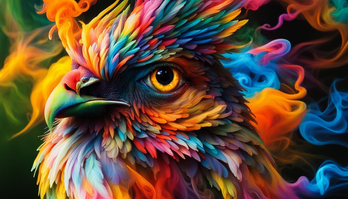 mystical ethereal ziggurat bird