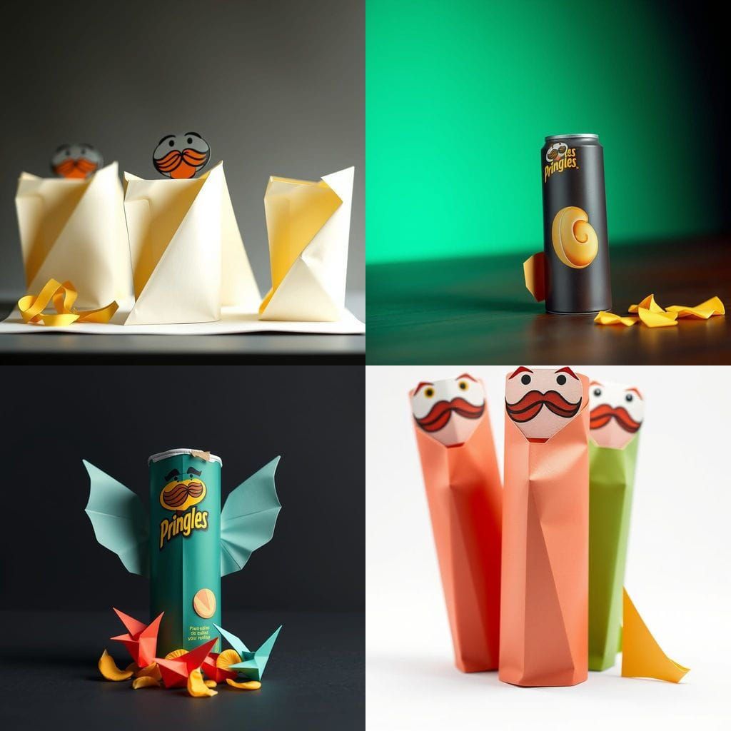 Origami Pringles Can in Paper Art
