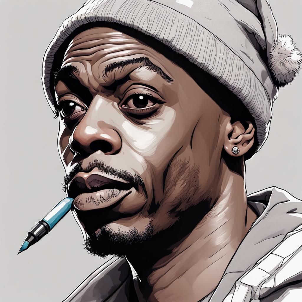 Festive Tyrone Biggums Ink Portrait in Artgerm Style