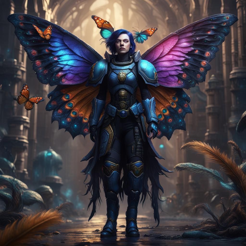 Gothic Space Marine with Butterfly Wings
