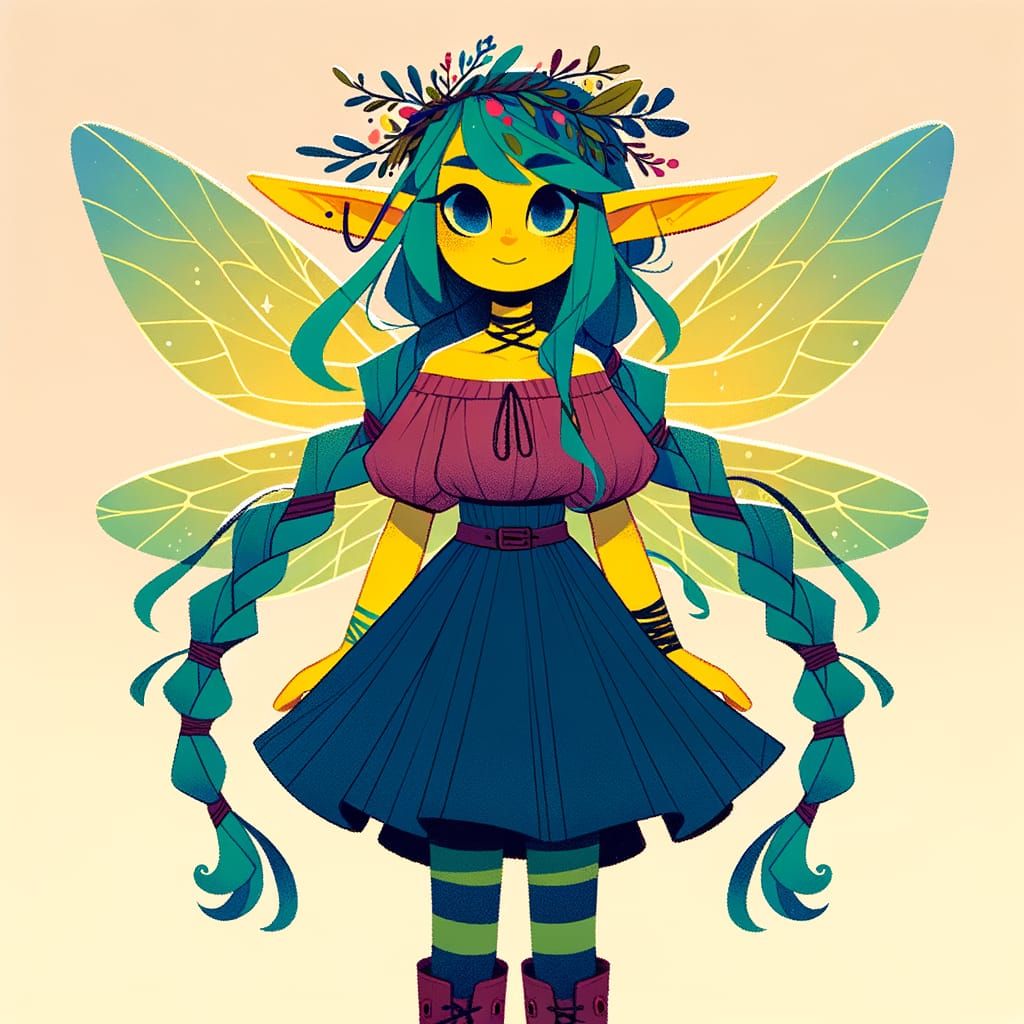 Enchanting Fairy Girl in Vibrant Colors
