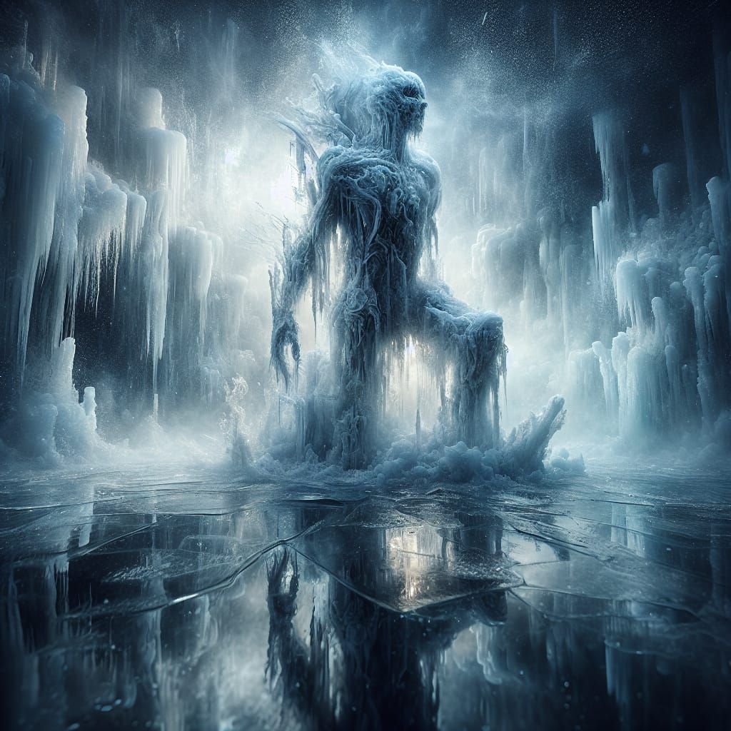Ethereal Water Figure in Misty Dreamscape