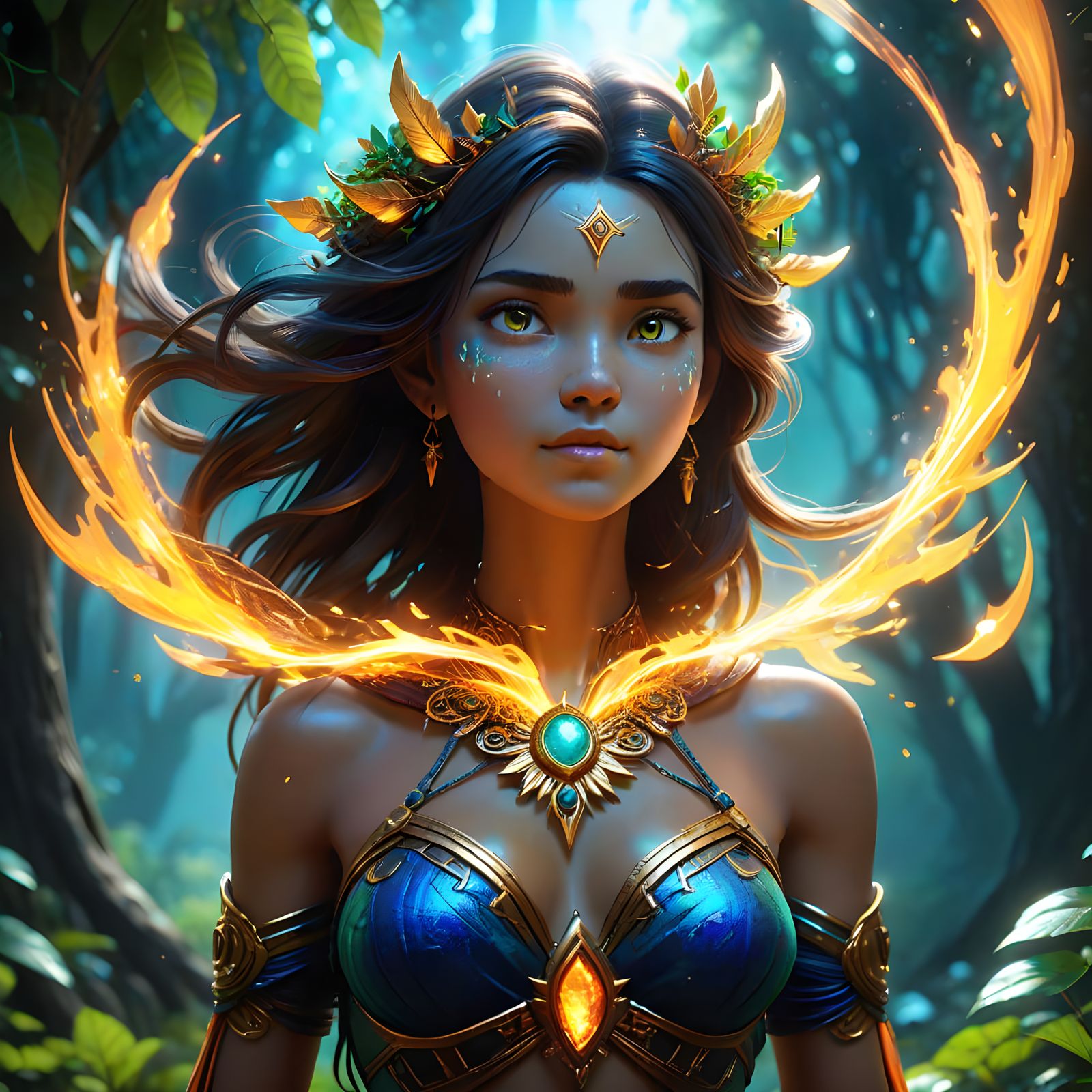Surreal Goddess of the Earth in Vibrant Fantasy Art