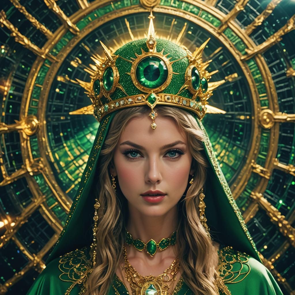 Angel in Dior Robe with Diamond Crown