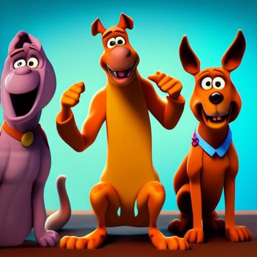Scooby Doo: 3D Digital Art in Pixar Style