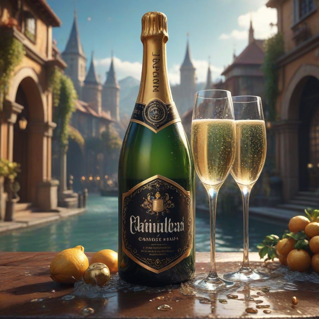 Global Champagne Day Celebration in Fantastical Matte Painti...