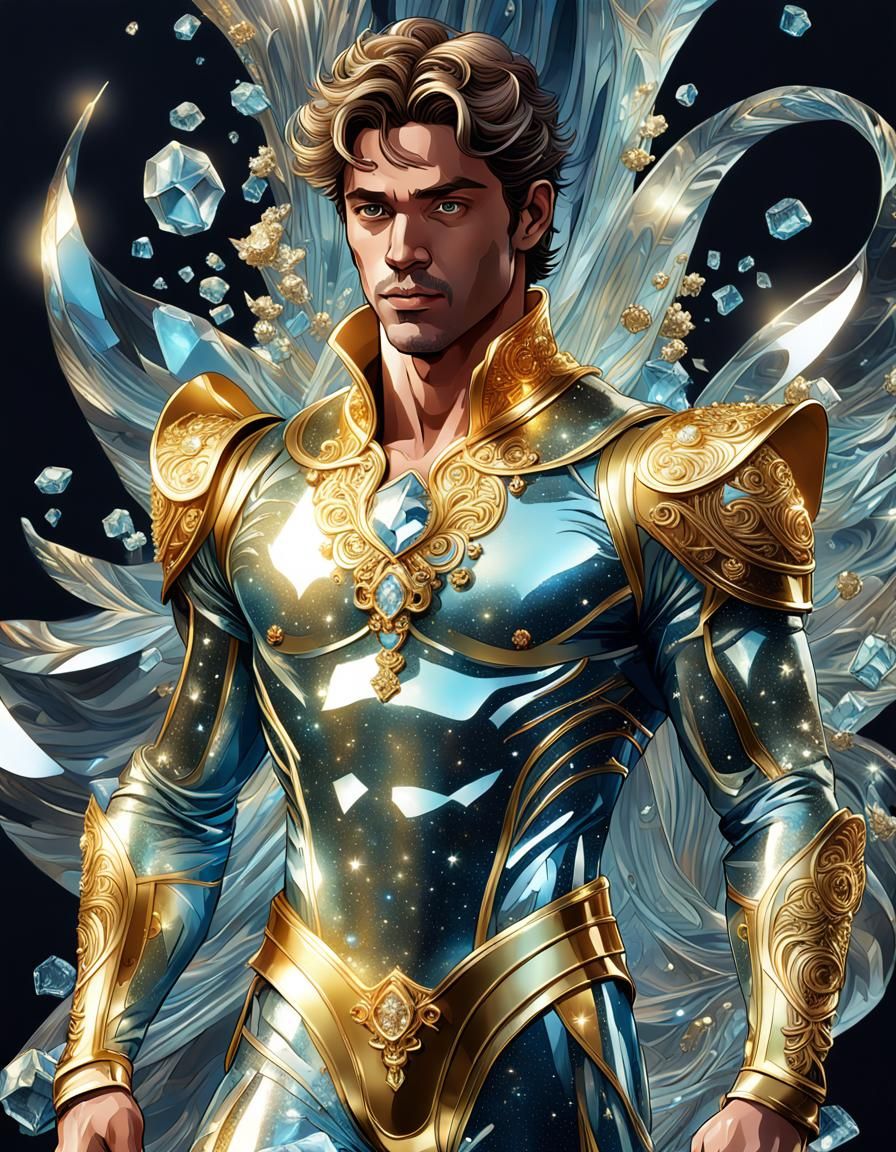 Fairy Prince in Crystal Suit: Digital Art