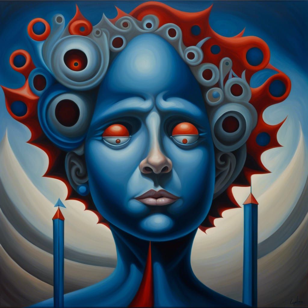 Precisionist Surreal Oil Painting of Inner Joy