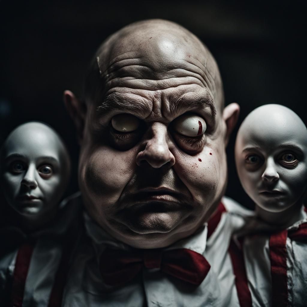 Horror Egg-Person Portrait in Photographic Style