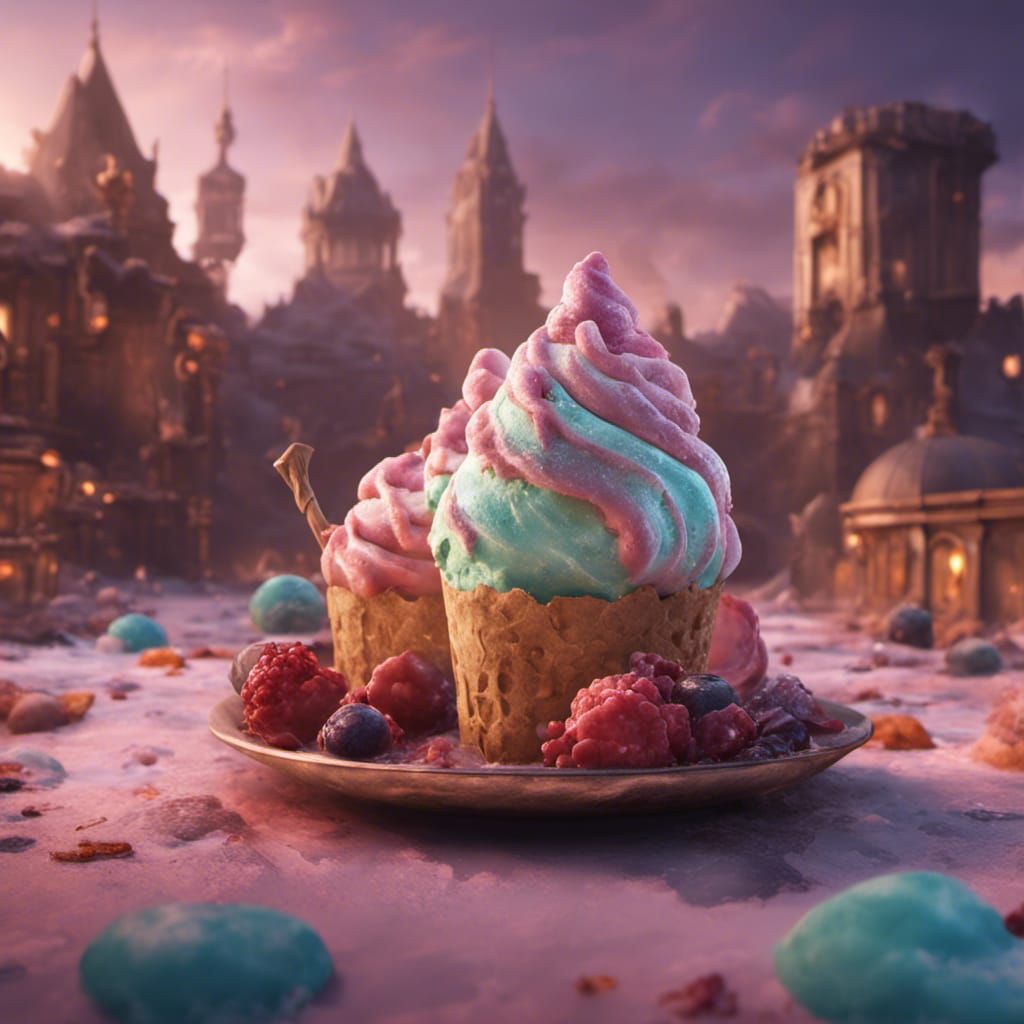 Fantastical Gelato Concept Art in Deep Color