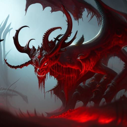 Bloodletter Demon of Khorne Charging in Deep Color