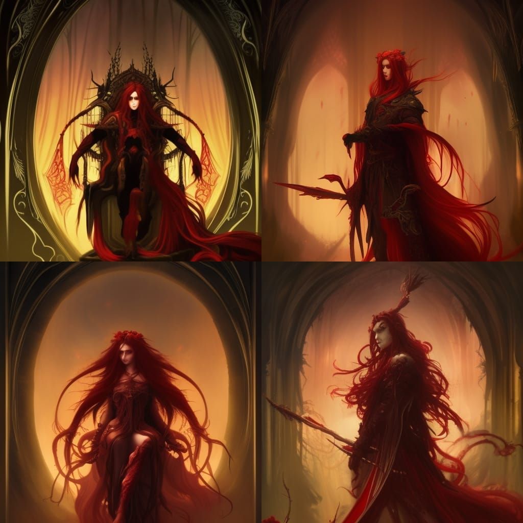 High Gothic Elven King on Crimson Rose Throne