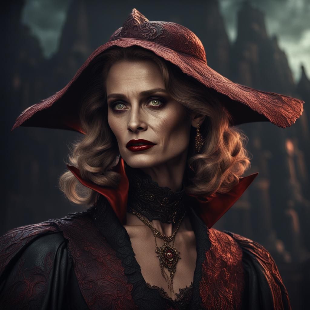 Female Vampire Detailed Matte Painting