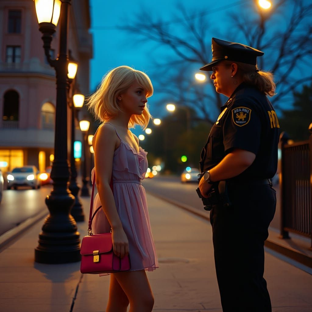 Boy in Babydoll Dress Asks Policewoman for Directions