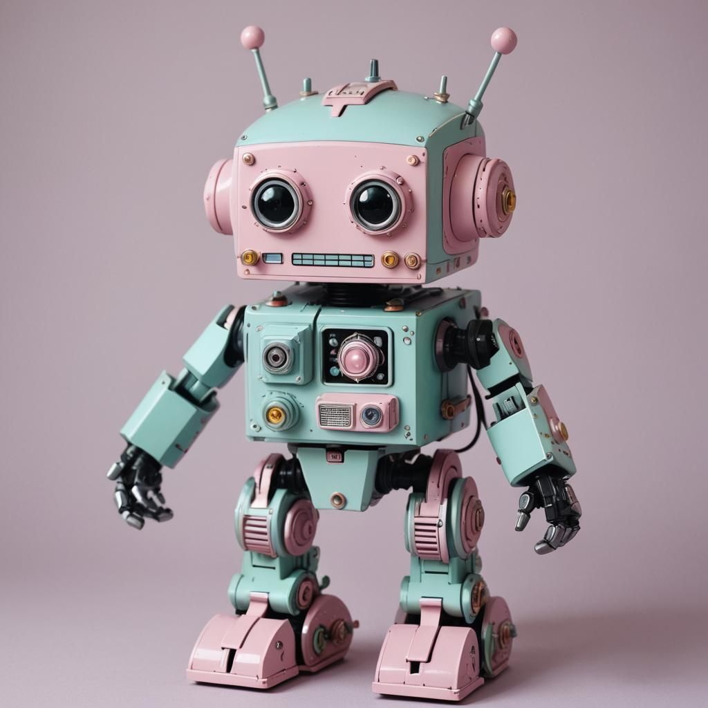 Aetherpunk Toy Robot in Pastel Colors