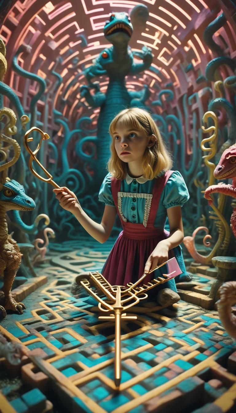 Alice in Wonderland in Dreamlike 3D Maze