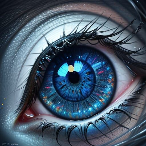 Surreal Eyes Shedding Tears Into Hourglass