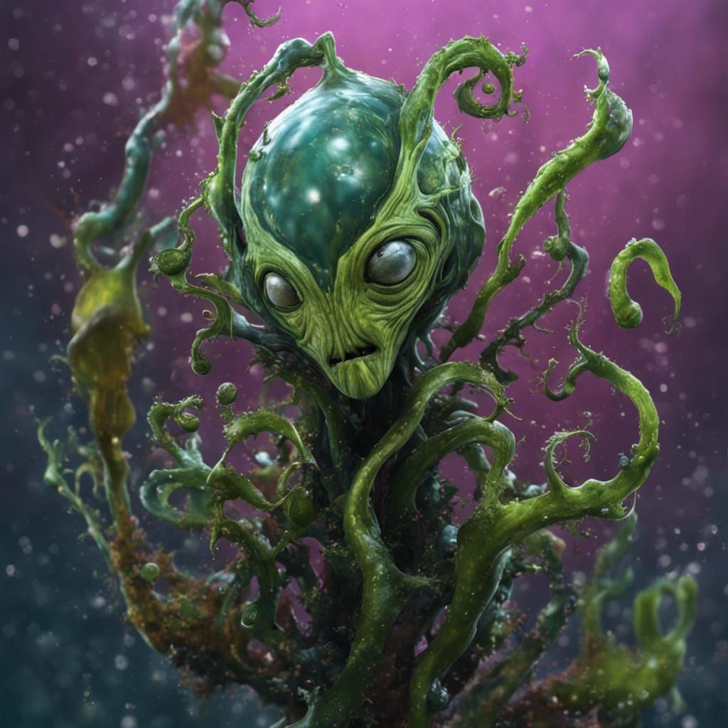 symbiotic alien, bio organic, plant life, twisting, and winding, fractal backround, under water, hyper realistic, unreal...