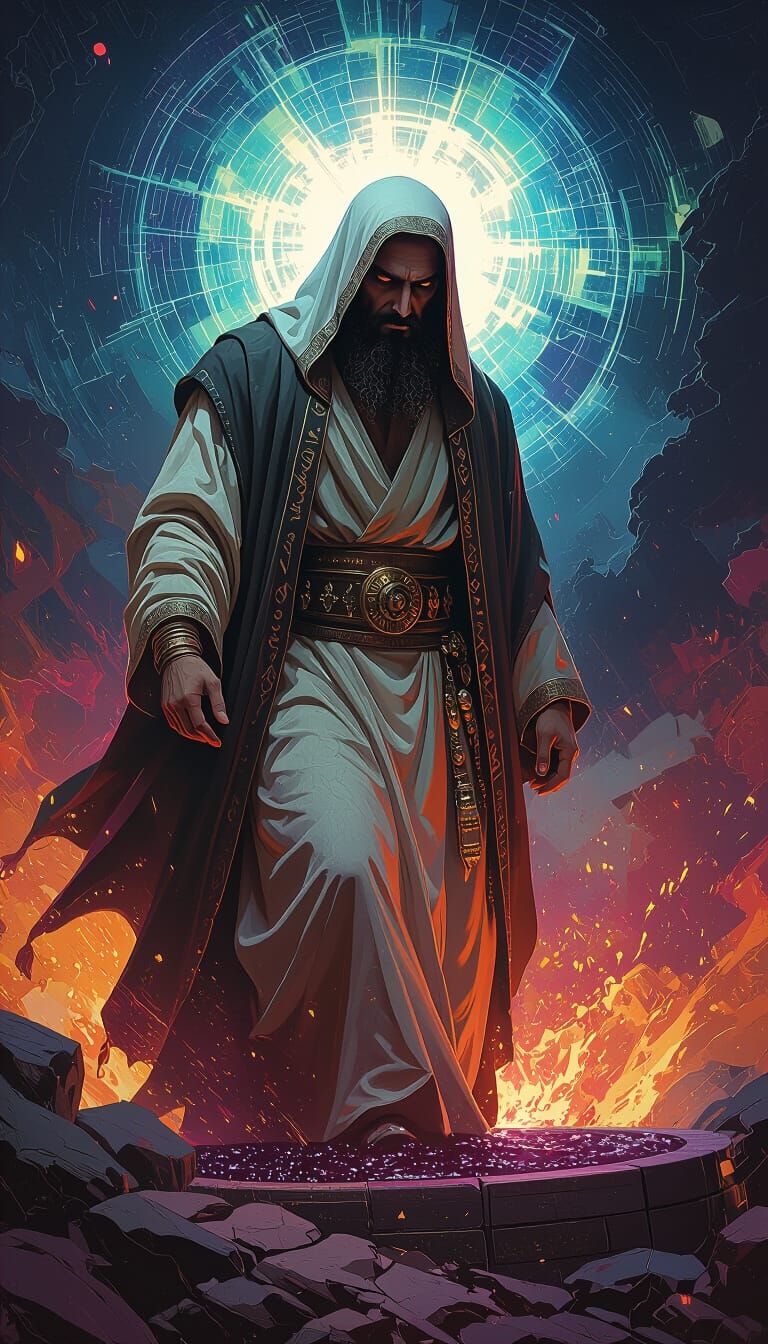 Jewish Messiah Treading Wine Press in Hyperrealistic Style