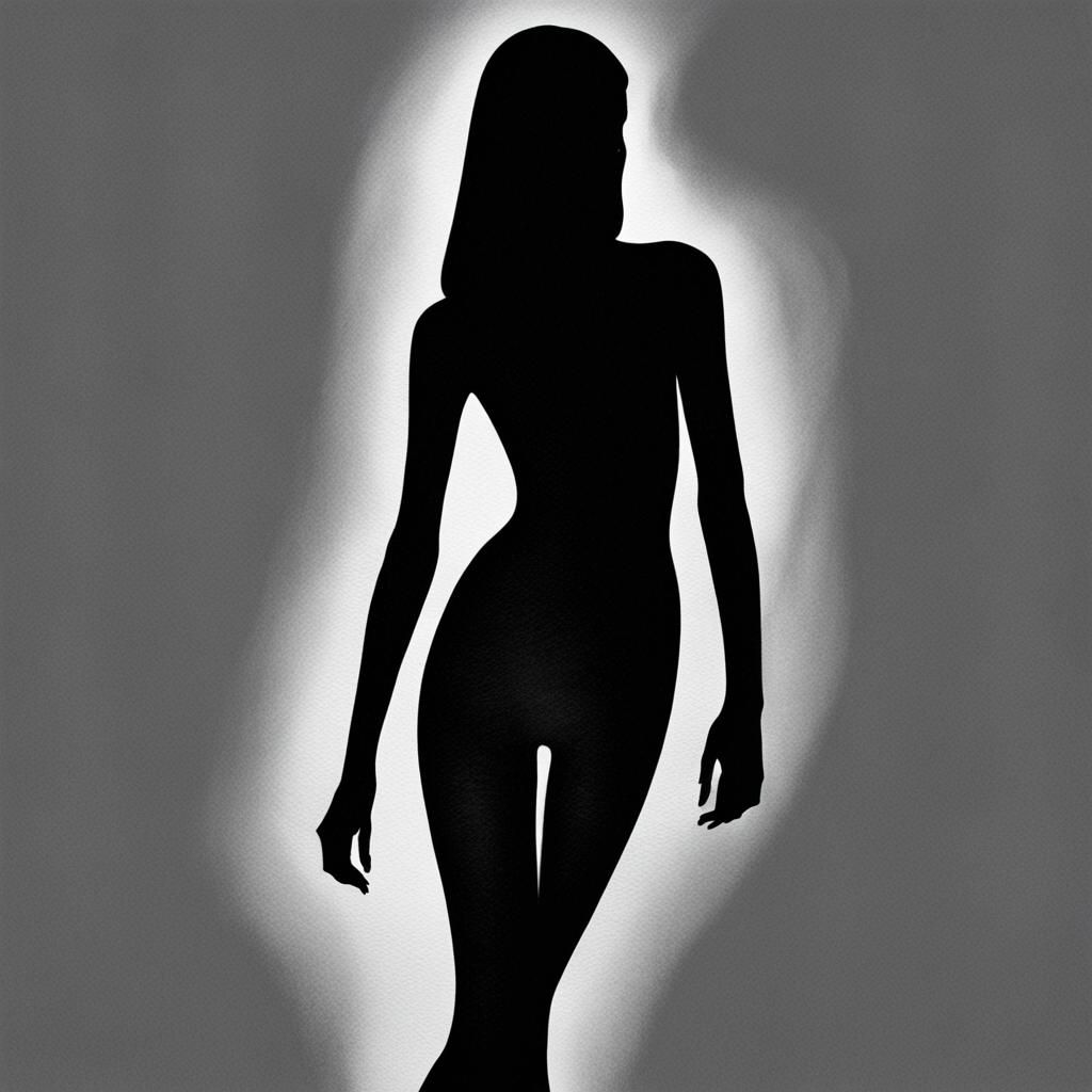 All Black Silhouette in Acid Art Style