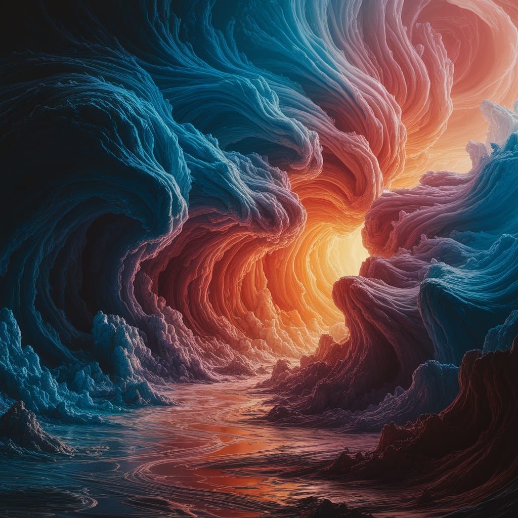 Vibrant Turbulence in Ethereal Dreamscape