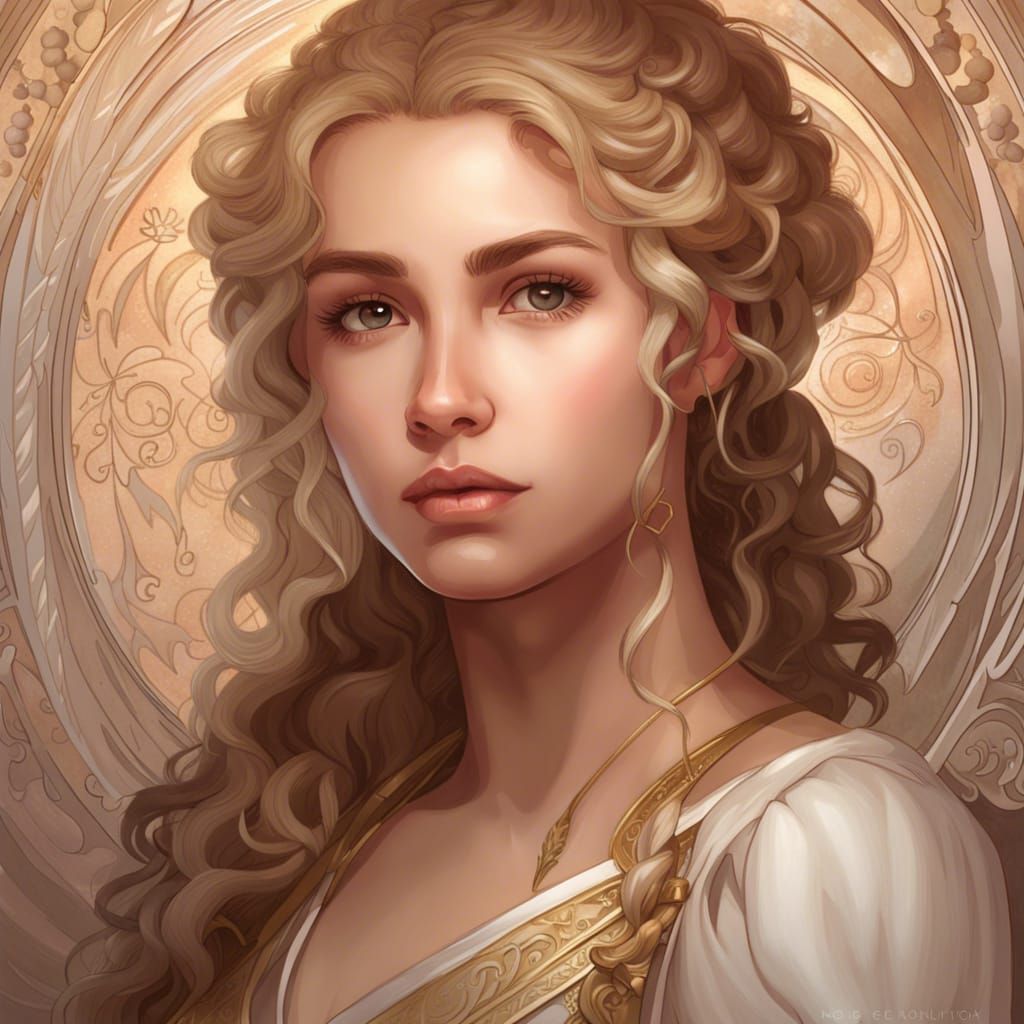 Elegant Medieval Princess Portrait in Fantasy Art Style