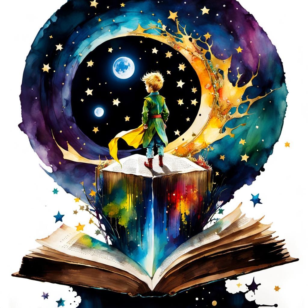 The Little Prince Escapes: Watercolor and Ink Art