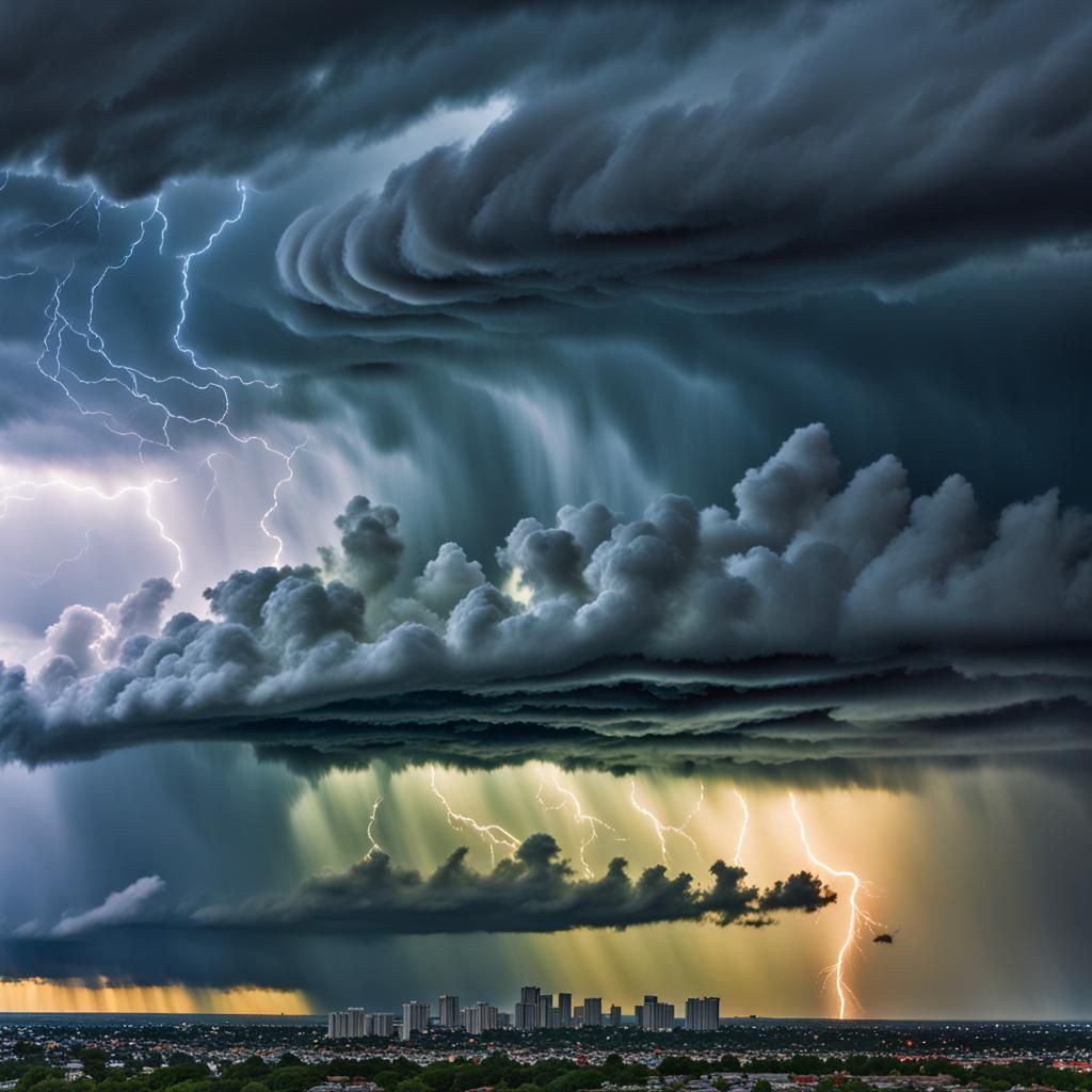 Dramatic Macro Photograph of a Hurricane With Lightning