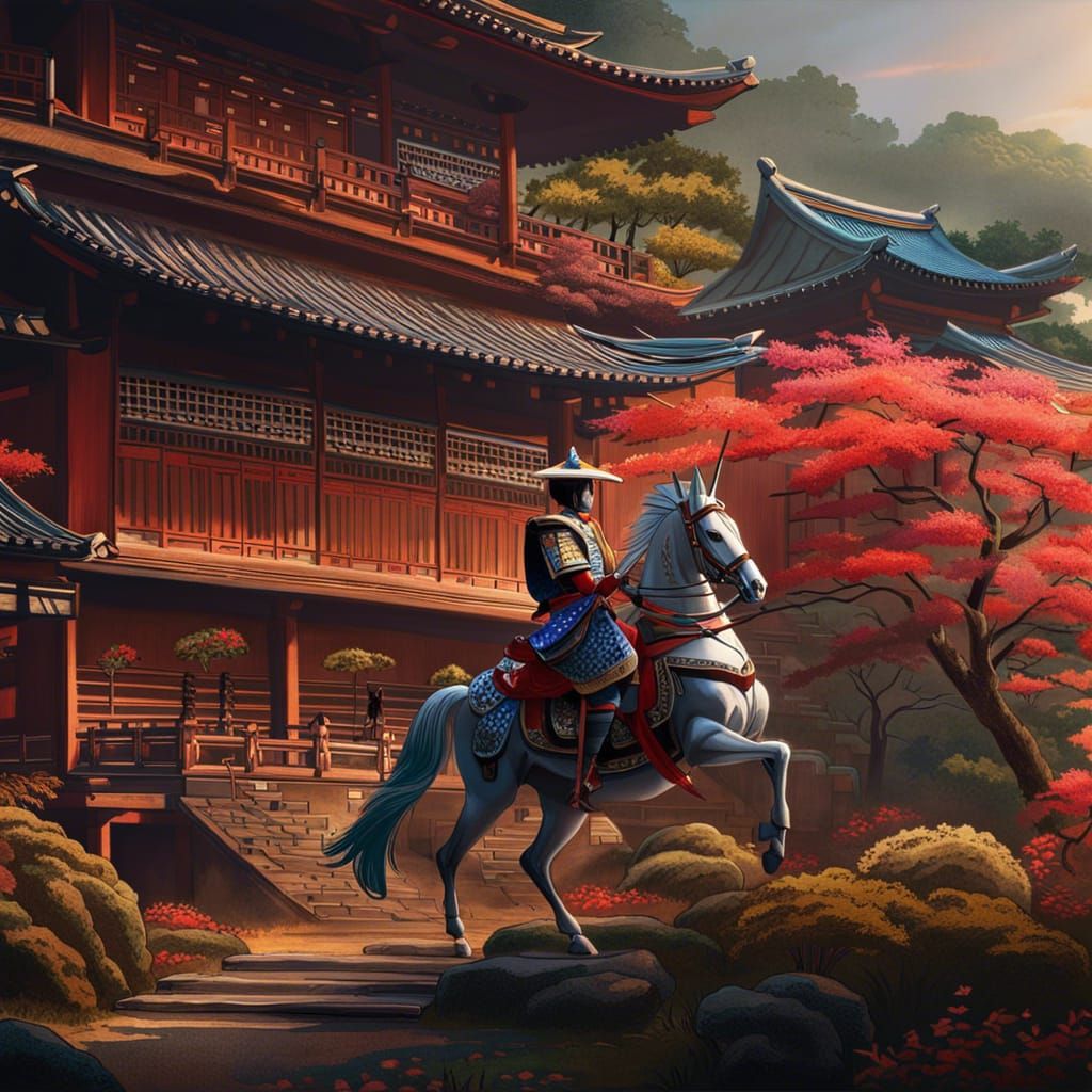 Samurai Power Ranger in Edo Period Landscape