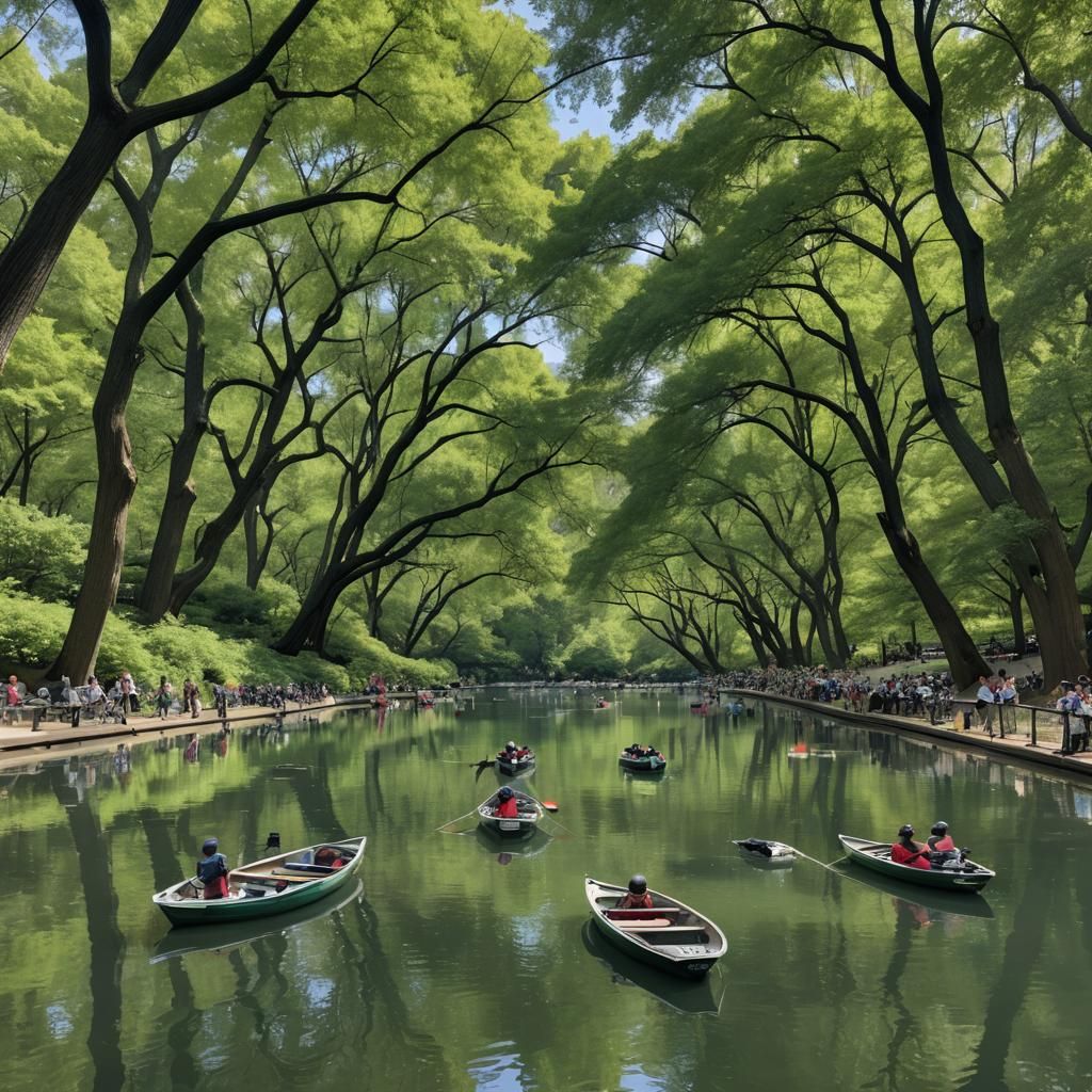 Cyberpunk Rowboats in Central Park
