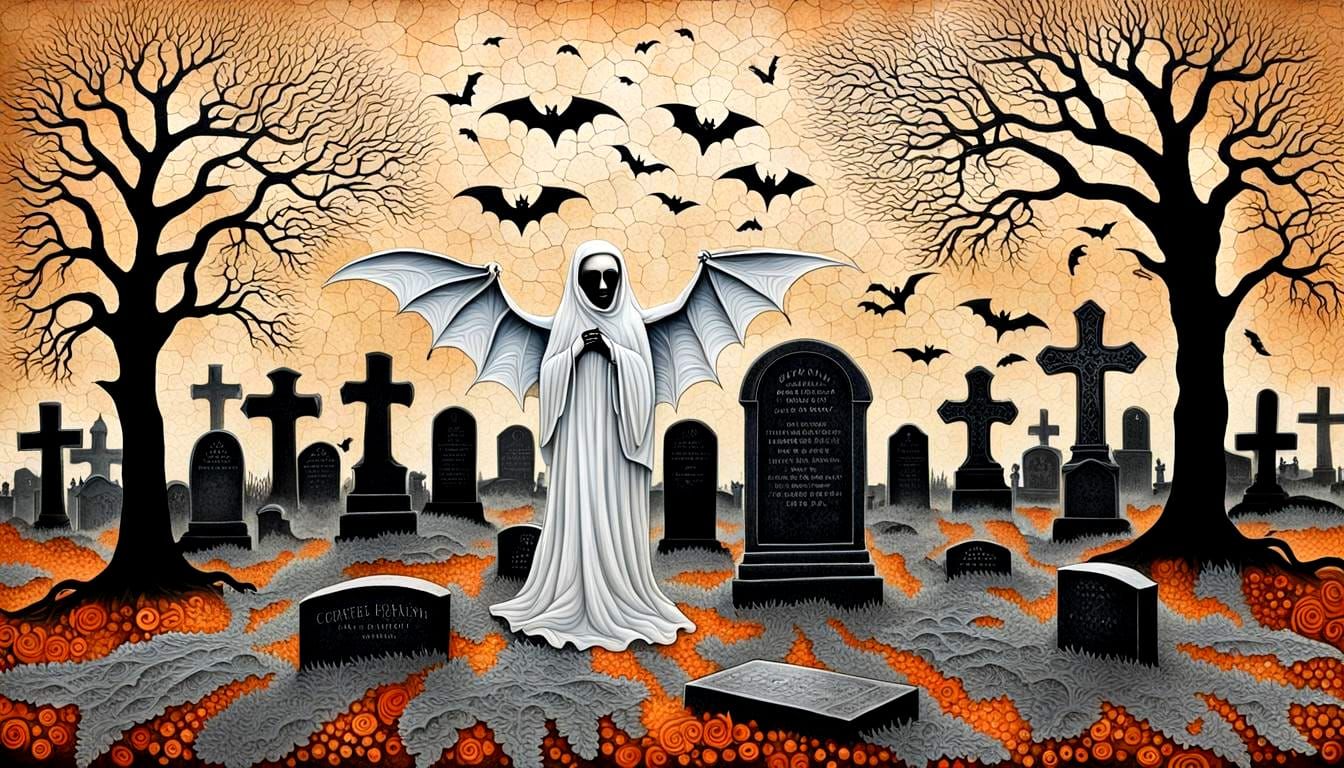 Psychedelic Ghost Portrait in Alebrije Style