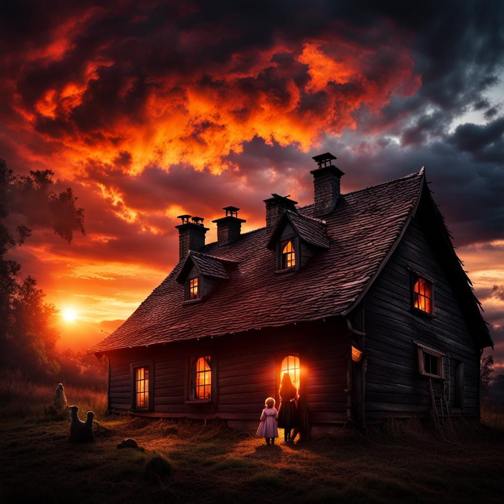 Haunted Village: Ghosts, Witch, and Sunset