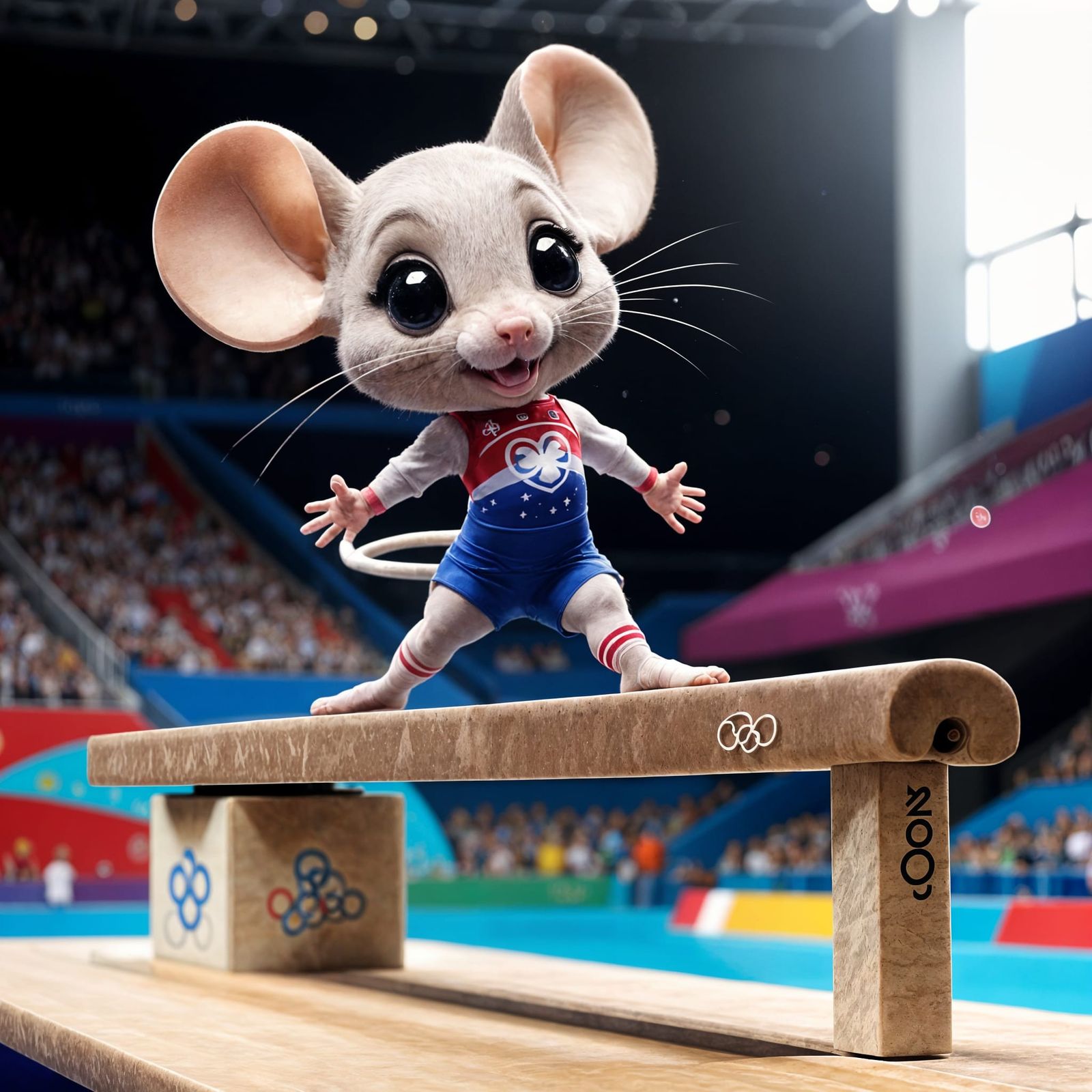 Chibi Mouse Gymnast at the Olympics