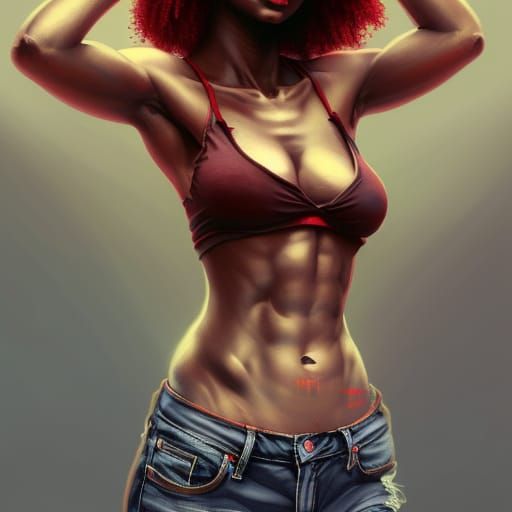 Hyperdetailed Portrait of Woman with Red Hair