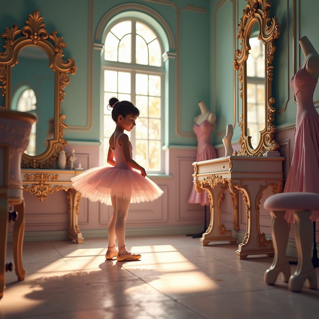 Ballerina Fitting Pointe Shoes in Ornate Studio
